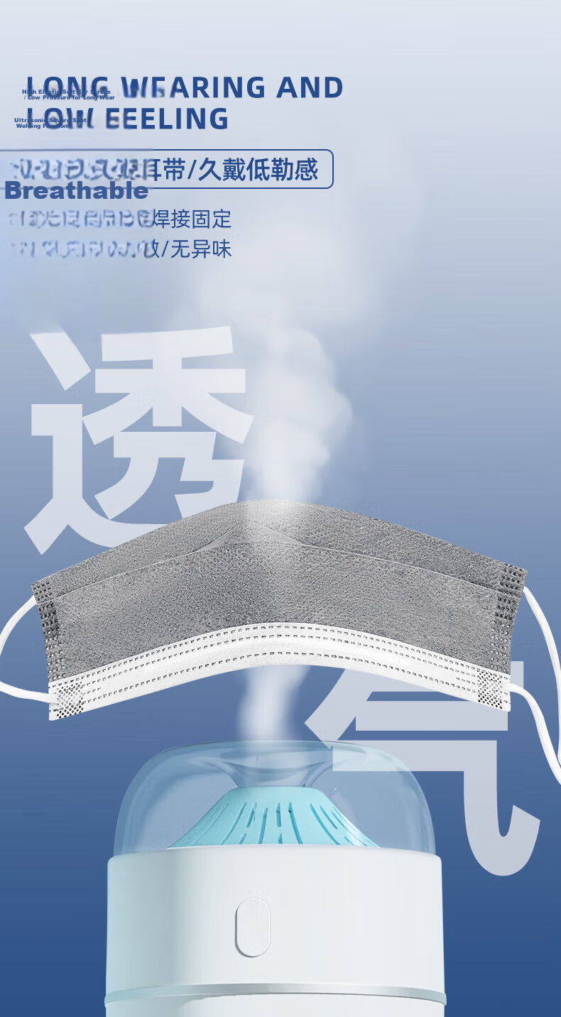 Baoweikang K23 Disposable Activated Carbon Mask Four-Layer Anti-Droplet Anti-Smog Anti-Odor Renovation Dust Pollen Protective Mask (1 Box of 50) 9