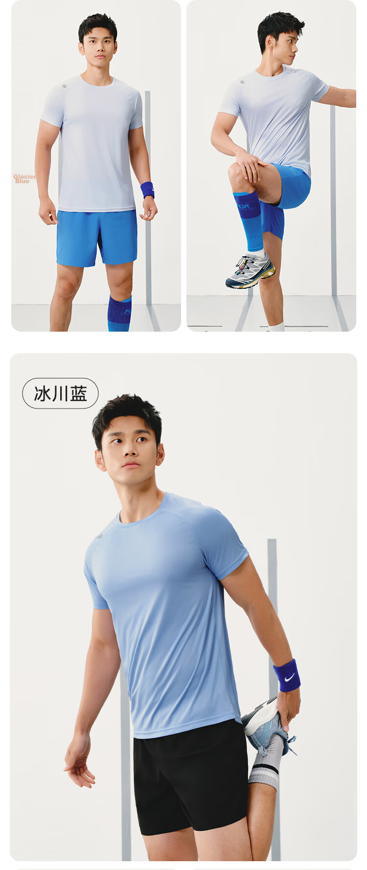 JD Original [100 Ultra-Light Quick-Dry] Sports T-Shirt, Summer Outdoor Running Fitness Short Sleeve for Men, Light Mist Gray 2.0, M 23