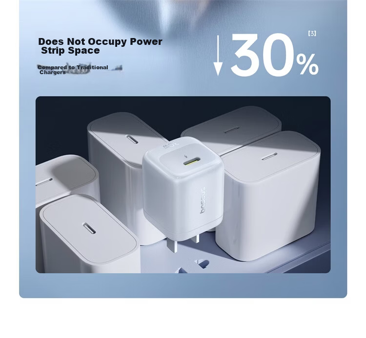 Baseus Little Ice 30W GaN Charger for Apple iPhone 17/16 Pro Max/15/14/13 iPad Fast Charging White 8