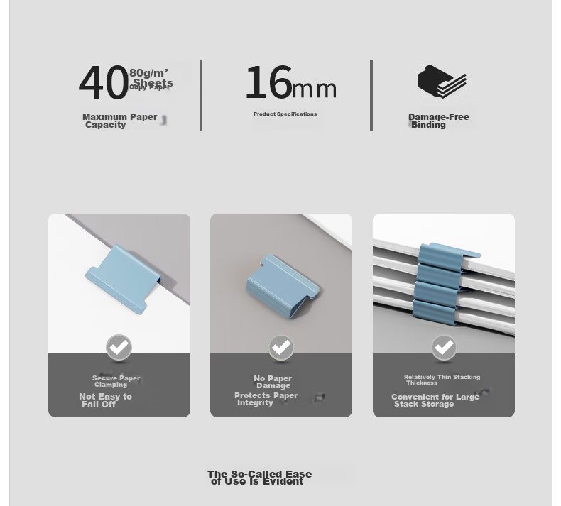 Nusai Push Clip Paper Clamp Colorful Refill Clips File Folder Spare Clips Office Supplies 50 Blue NS086 High-End Brand Under Deli 4