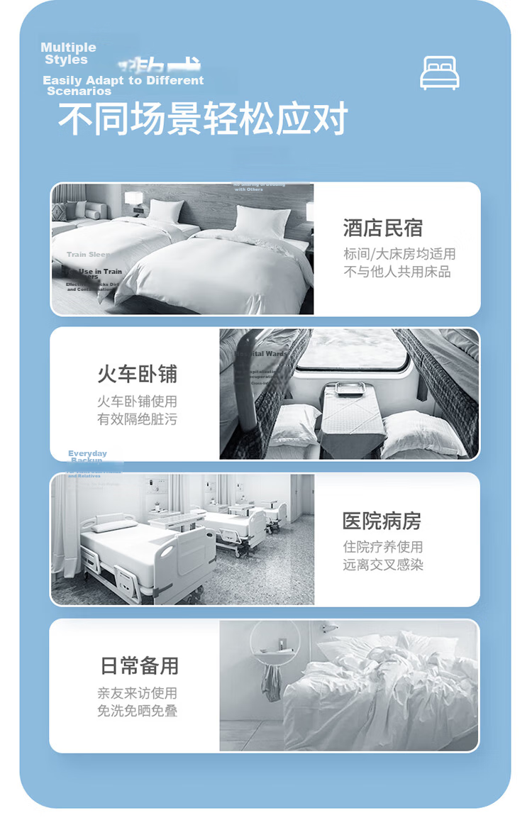 BANANA TRIP Disposable Bedding Set for Double Bed, Four-Piece Set Including Thickened Bed Sheet, Duvet Cover, And Pillowcases, Travel Hotel Business Trip Hygiene Protectio 15