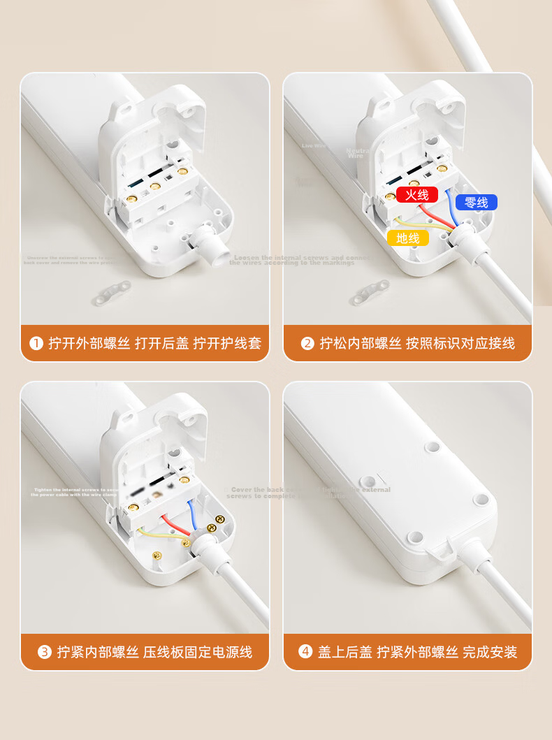 PHILIPS New National Standard Safety Socket Wireless Power Strip Without Cord Child Safety Protection Door Self-Wiring 2-Socket 5-Hole Power Board Extension Cord Socket Outlet 4