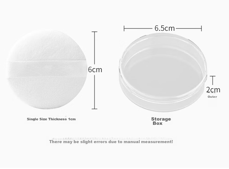 Meifuyu Double-Sided Crystal Velvet Setting Powder Puff (4-Pack) Flocked Powder Puff for Loose and Pressed Powder with Case MF8838 3