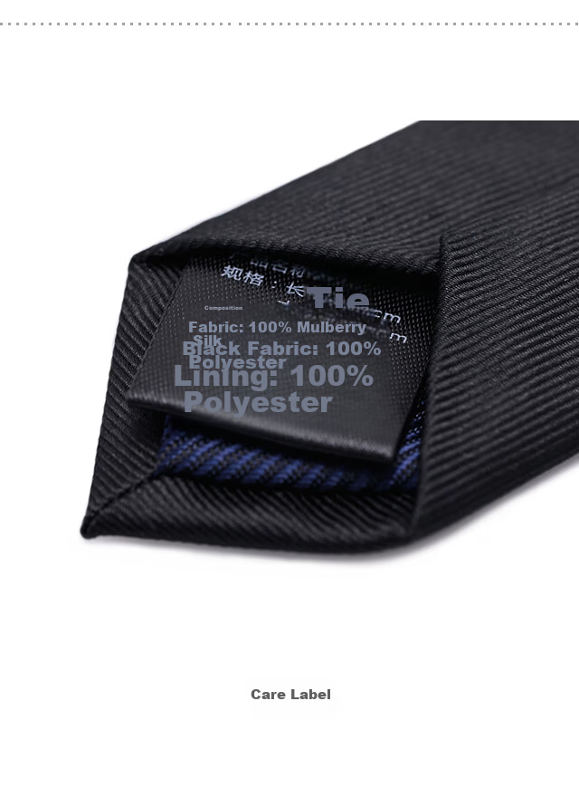 North Martin Premium Silk Tie for Men Formal Business Suit Shirt Hand-Tied Gift Box Luxury Pure Black 14
