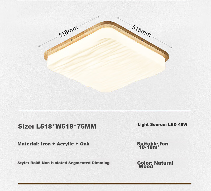 NVC LED Ceiling Light Living Room Lamp New Chinese Style Wooden Art Large Size Smart Full Spectrum 17