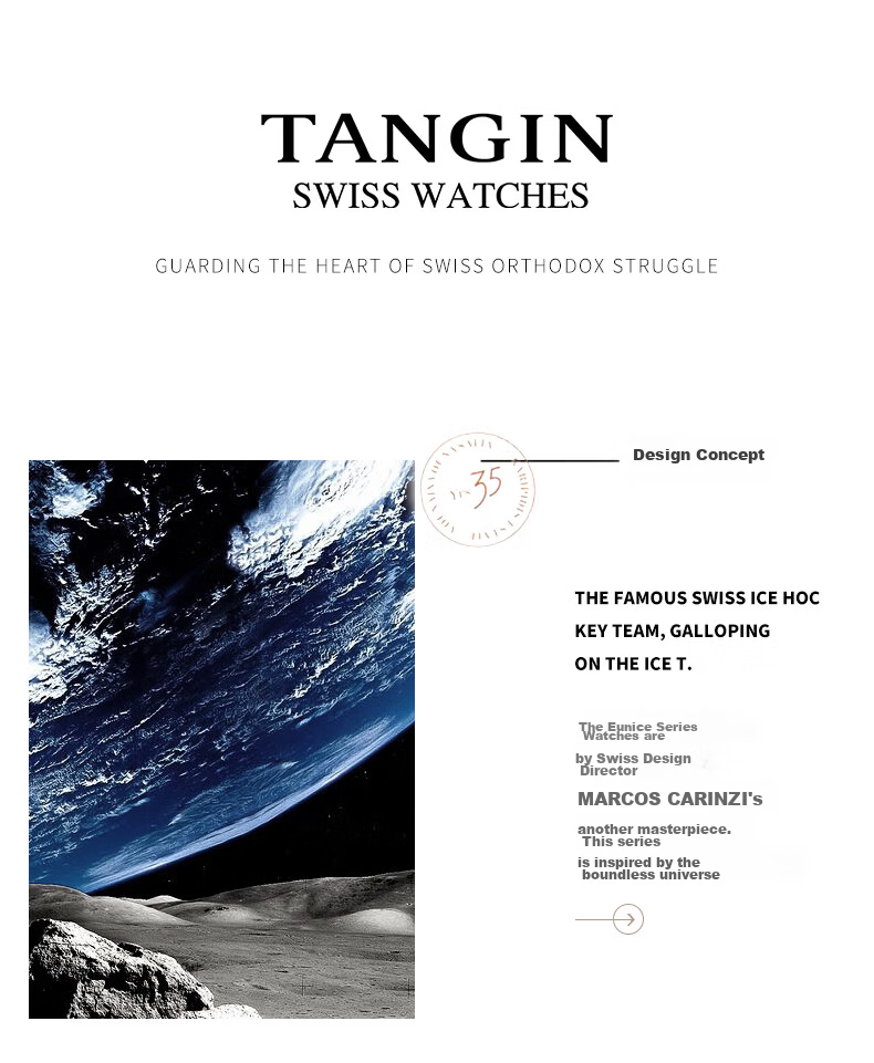 TANGIN Swiss Imported Men's Mechanical Watch Waterproof Luxury Men's Watch Birthday Gift for Men 3