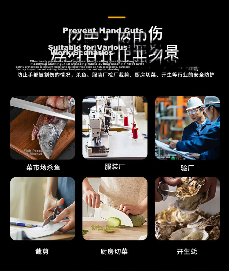 Shoudun Cut-Resistant Gloves Work Safety Level 5 Anti-Cut Anti-Puncture Stainless Steel Wire Gloves Non-Slip Wear-Resistant Thickened Breathable Protective Gloves for Fish Cleaning Level 5 Cut-Resista 20