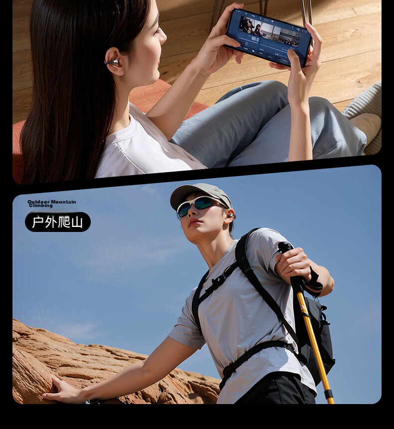 Chuangu 2026 Latest Berlin Sound Bluetooth Bone Conduction Wireless Ear Clip Non-In-Ear Smart Translation Call Noise Cancelling Sports Running Long Battery Life Earphones 21