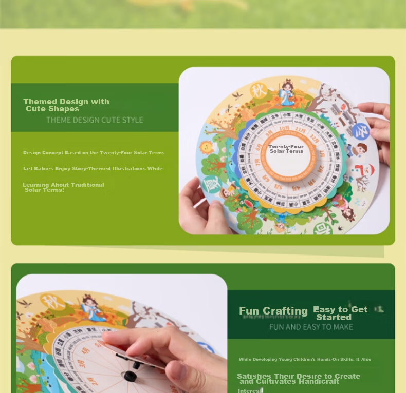Yupinfengmao Xiaoshu 24 Solar Terms Rotating Handmade DIY Traditional Chinese Culture Intangible Heritage Children's Craft Kit Kindergarten Dashu 5