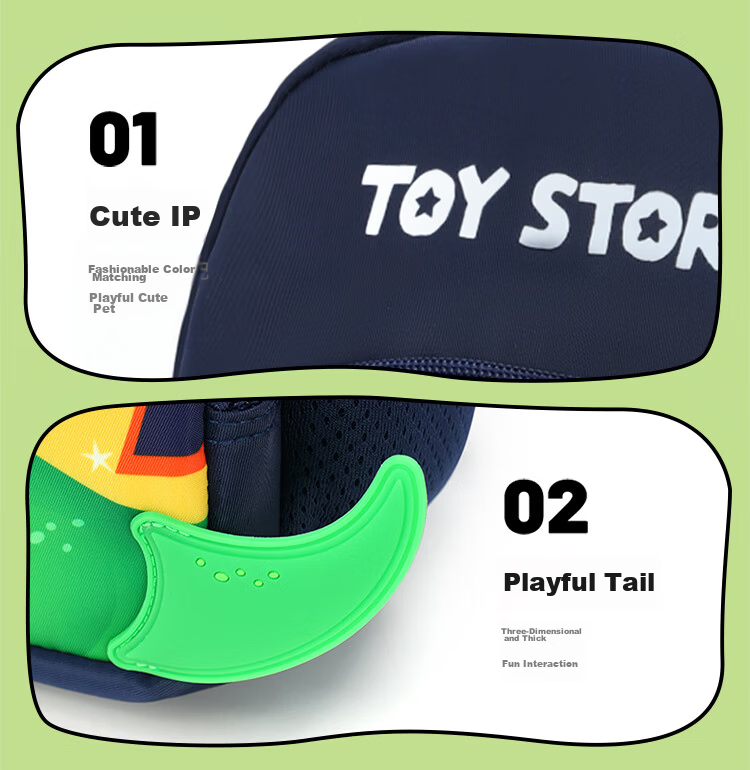 Disney Kindergarten Backpack for Ages 3-6 Lightweight Breathable Outdoor Large Capacity Cute Dinosaur Kids Small Bag Simple Style 17