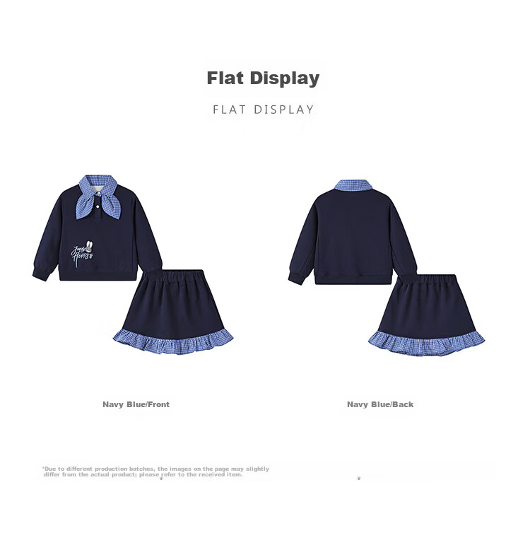 Disney Girls' Spring Autumn 2026 New Stylish Baby Children's Bow Sweatshirt and Skirt Two-Piece Set 9