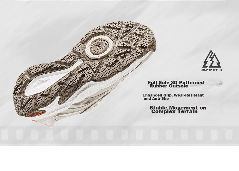 361° Wuren Outdoor Sports Shoes for Men, Commuter Thick-Soled Wear-Resistant Shock-Absorbing Wide-Fit Casual Running Shoes 672636771-1 25