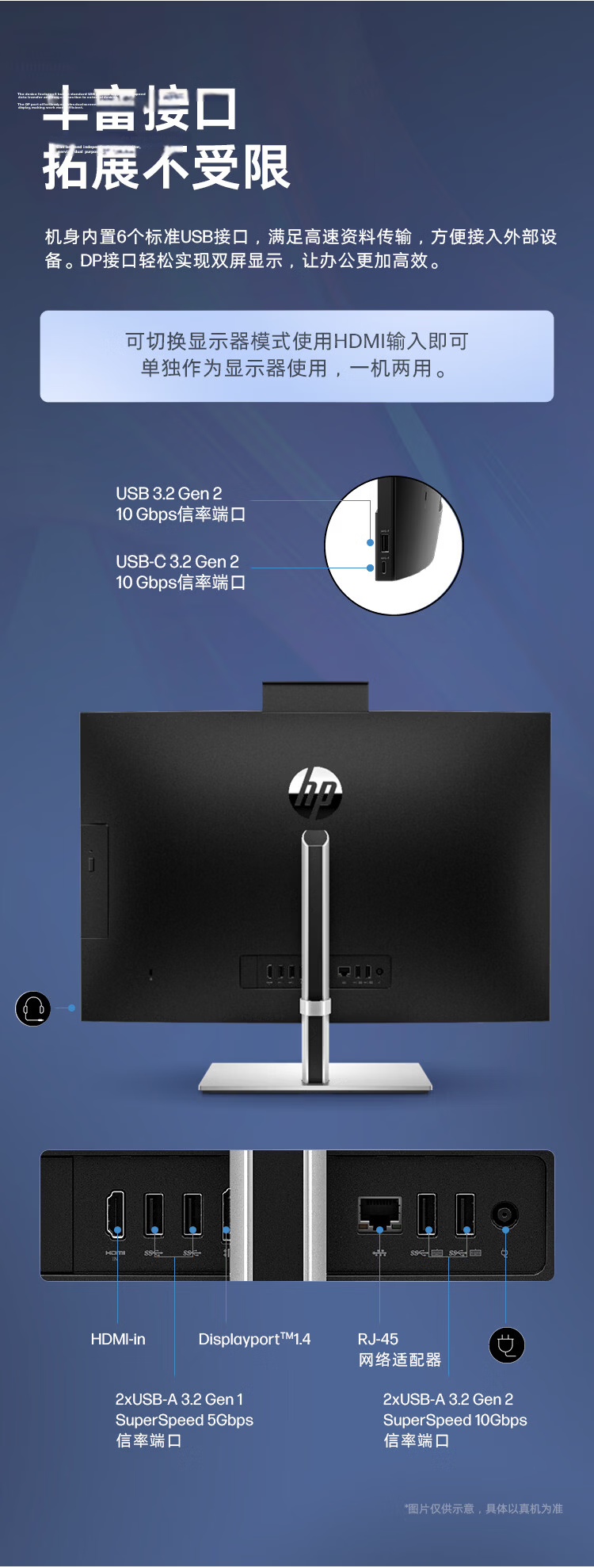 HP Zhan 99 All-in-One Desktop Computer (14th Gen i5-14500, 16GB RAM, 512GB SSD) 23.8-inch Eye-Care Large Screen Business Office Education Machine 7