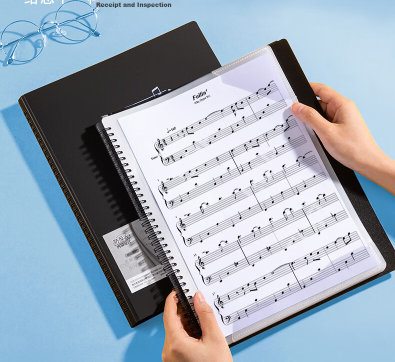 Deli A4 15 Sheets 30 Pages Professional Music Folder for Writing Piano Scores, Sheet Music Accessories, Non-Reflective Morandi Color Series 72585 Random Color 3