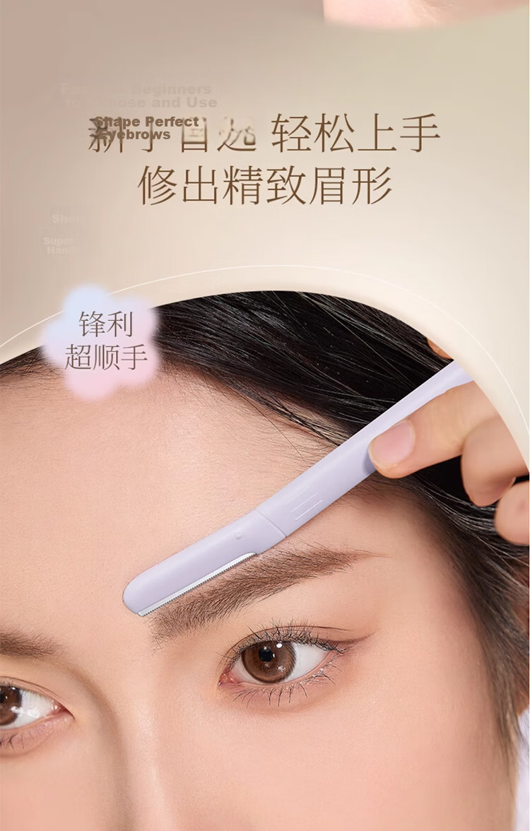 GOOOD 3-Pack Eyebrow Razor Safety Eyebrow Trimmer Tool Beginner Eyebrow Scissors Set 6