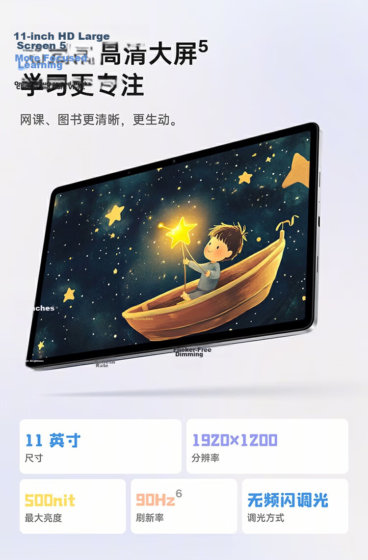 OPPO Pad SE 11-inch Tablet Exclusive Learning Space Office Gaming Study Tablet 6GB+128GB Night Blue National Subsidy 2