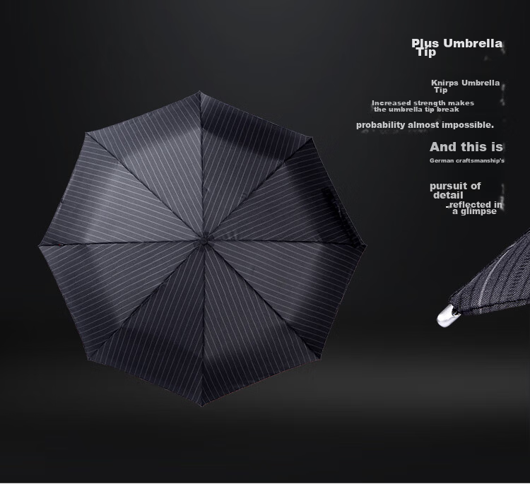 Knirps Fully Automatic Ultra-Light Three-Fold Portable Business Umbrella for Men and Women Gift Phantom Black 6