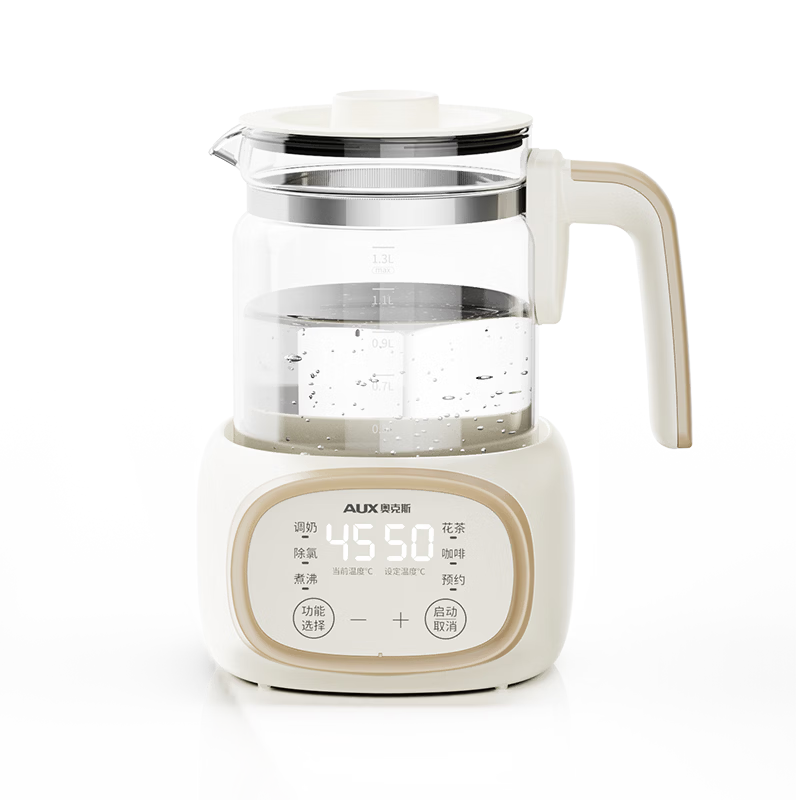 AUX Thermostatic Baby Milk Warmer Glass Electric Kettle 1.3L Hot Selling Product