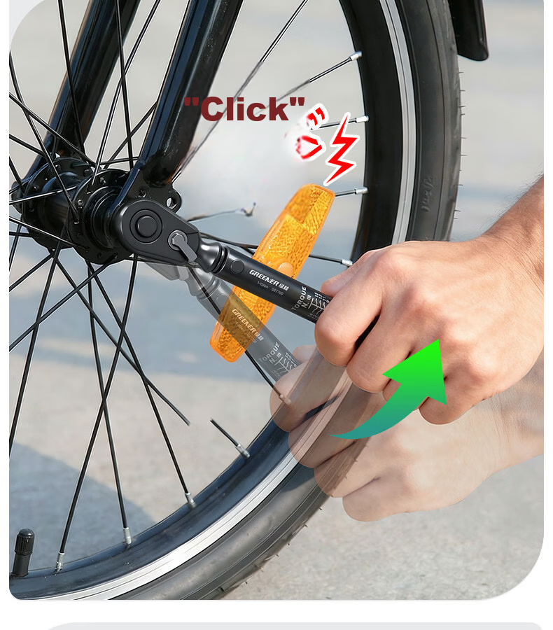 GREENER Torque Wrench Bicycle Home Set 1-15NM Road Bike Adjustable Torque Wrench 1/4 Mini Ratchet 8