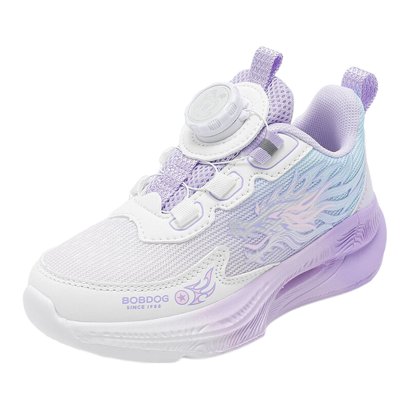 BOBDOG Kids Girls Spring Trendy Running Shoes Comfortable Casual Children's Sports Shoes 102561015 Candy Purple/White Size 37