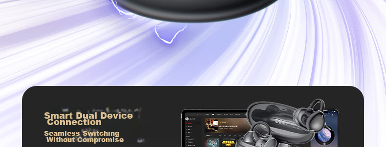 IKF AirClip Pro Clip-On Bluetooth AI Translation Wireless Open Bone Conduction Hi-Res Gold Standard LDAC Long Battery Life for Huawei Star Black 86