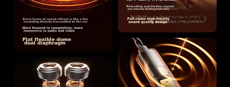 IKF Xuan Ying Wired In-Ear Gaming Headset with Mic 3.5mm Sound Localization E-Sports Dual Dynamic Driver Delta FPS Tuned Computer Microphone 2-in-1 Burnished Brown 10