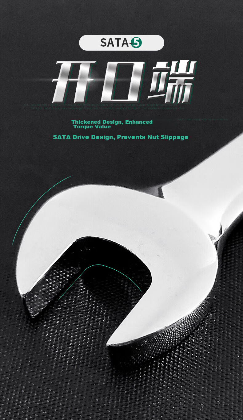 SATA Polished Dual-Use Quick-Release 13MM Open-End and Ratchet Wrench 43206 (Multiple Sizes Available) 10