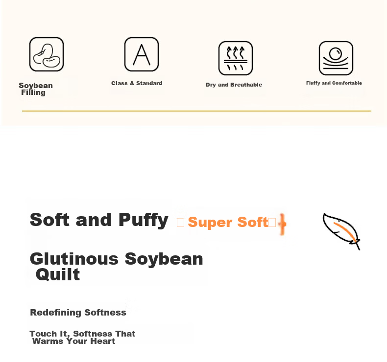 MUJI Class A 10% Soybean Fiber Quilt Double Spring and Autumn Air Conditioning Quilt Four Seasons Thickened Cotton Core 6 Jin 200x230cm 2