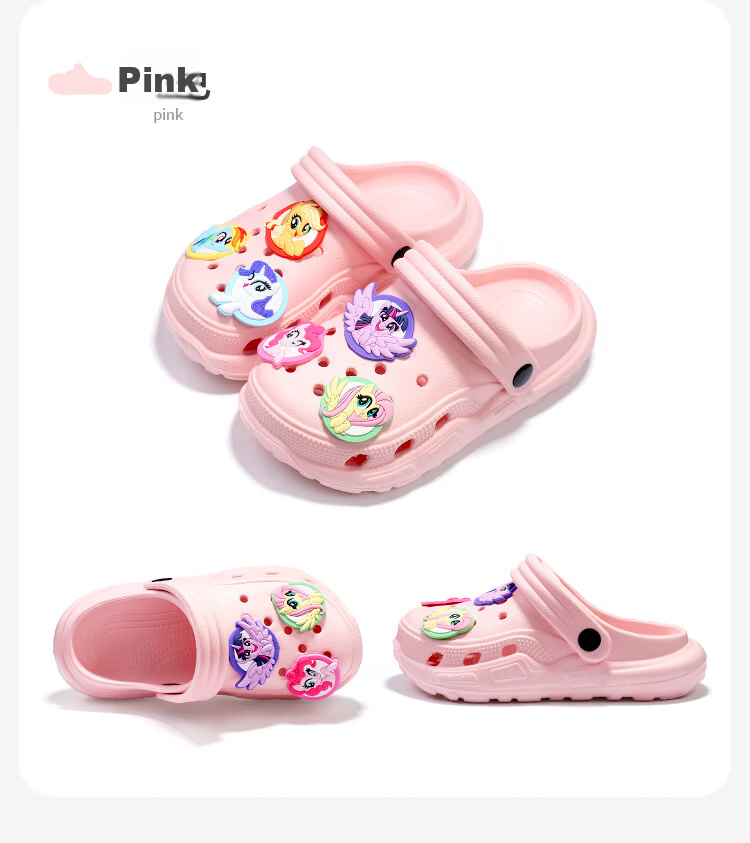 MY LITTLE PONY Children's Slippers, Big Kids Girls Sandals, Hole Shoes, Beach Slippers, White, Size 38-39 15