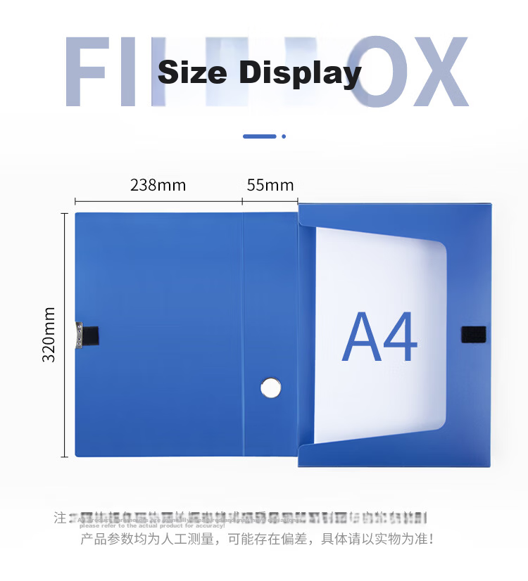 GuangBo 10-Pack 55mm Wide Plastic File Boxes Thickened Document Storage Boxes Financial Voucher Organizer Office Supplies A88005 Blue 8