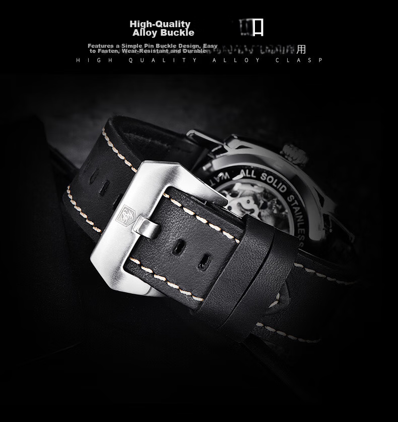 TSAR BOMBA Benyar Youth Trendy Skeleton Mechanical Watch, Student Watch for Men, Casual Sports Leather Strap, Gift for Boyfriend 6