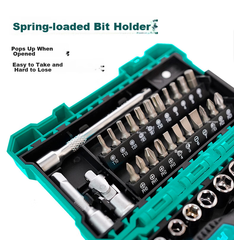 Pro'sKit 38-Piece Ratchet Wrench Set Cycling Tool Kit Screwdriver Set Toolbox Motorcycle Repair SD-2338M 9