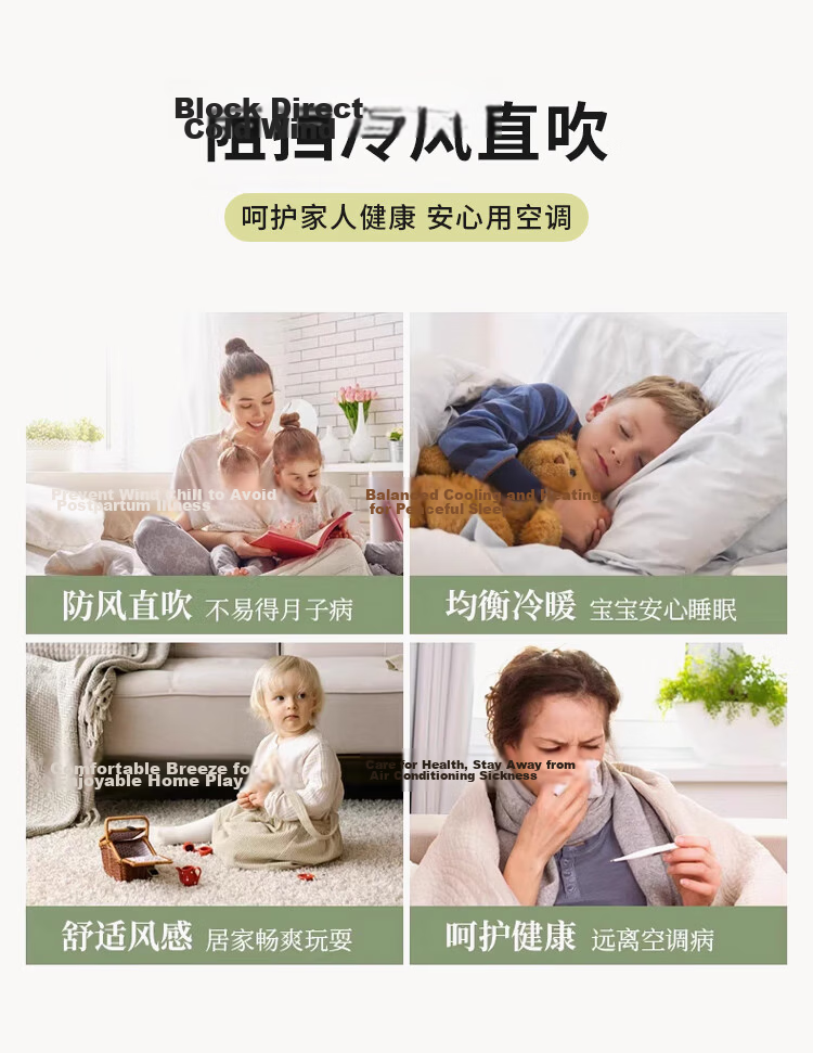 Fanyejia Air Conditioner Wind Deflector, Wall-Mounted Universal Anti-Direct Blowing, Dust-Proof Wind Guide Cover, Postpartum And Baby Windshield, Air Outlet 8