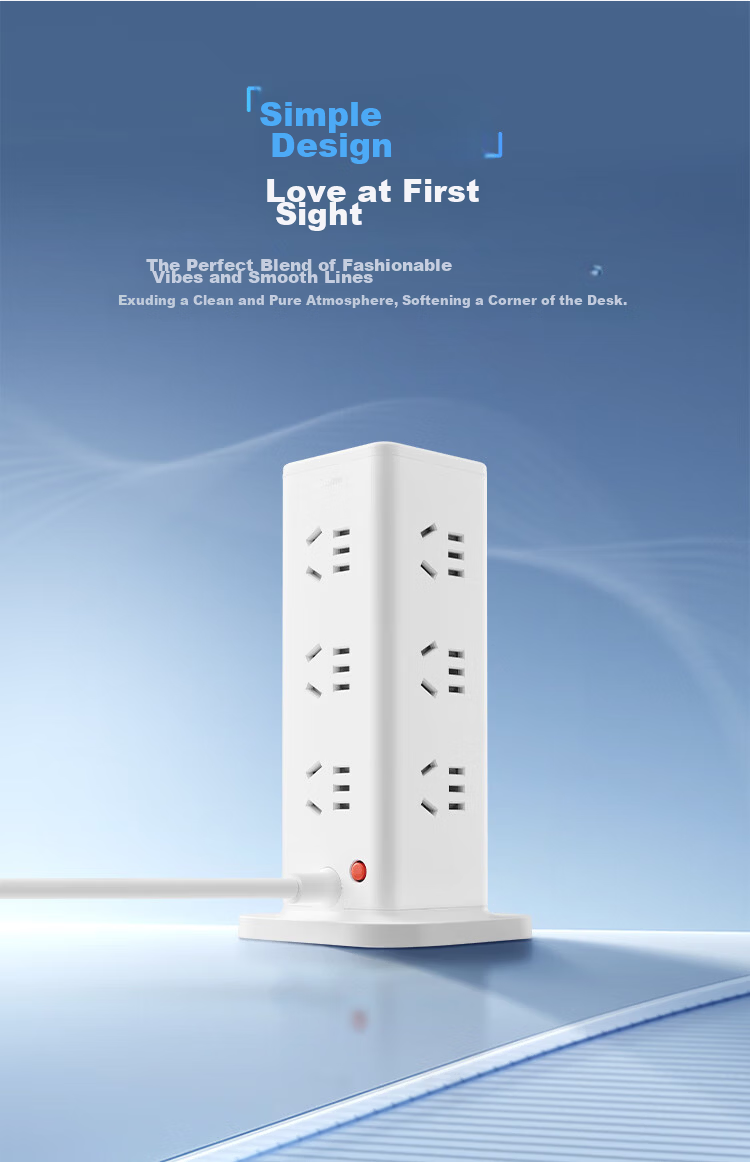 BULL Vertical USB Overload Protection Power Strip/Extension Cord/Power Board/Surge Protector, 12 Outlets with Master Switch + 2A2C, Total Length 1.8 Meters, GNV-UL1012U, White 3