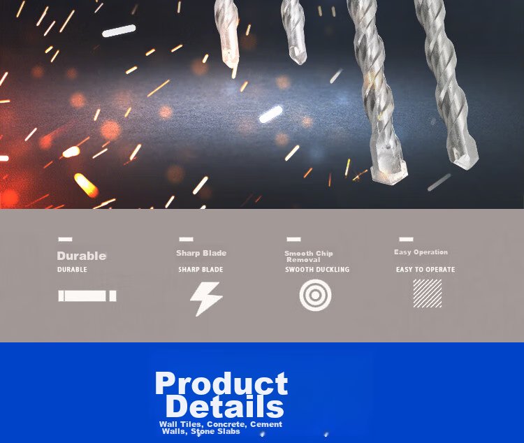 HSD Extended Electric Hammer Drill Bit Impact Drill Bit Wall-Penetrating Concrete Carbide Drill Bit 8x150mm Round Shank 2