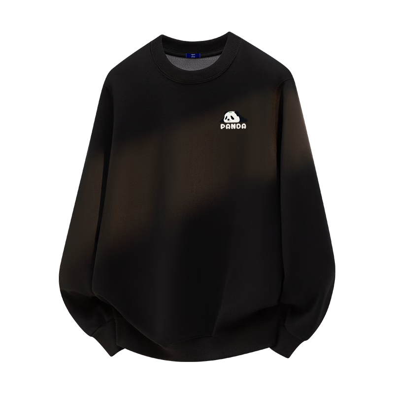 GENIOLAMODE Fleece-Lined Sweatshirt for Men, Winter Thick Warm Simple Fashion Inner Layer Pullover Round Neck Top Trendy, Black, 2XL