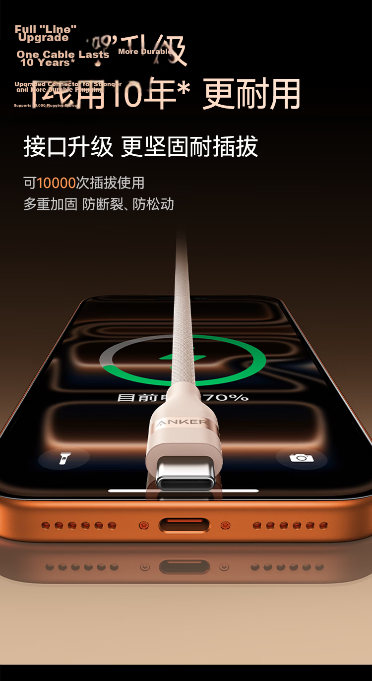ANKER Anker Apple Charging Cable Dual Type-C for iPhone 17/16/15 Pro Max, MacBook, DJI Pocket 3/4 Camera 240W Fast Charging Data Cable 11