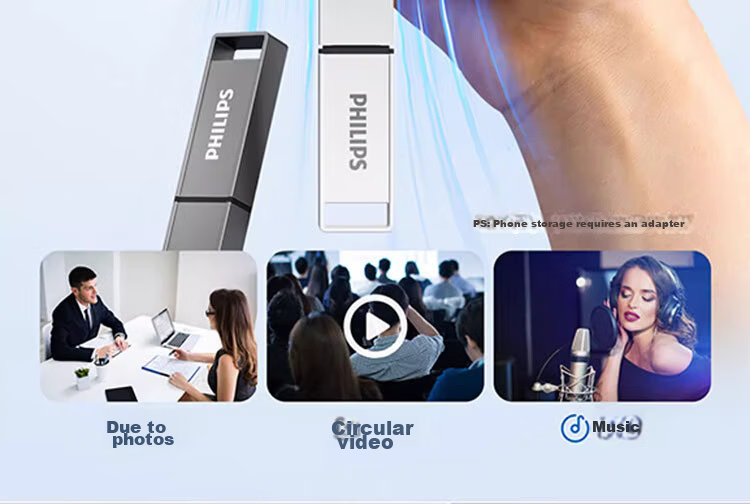 PHILIPS 128GB USB 3.2 Metal USB Flash Drive 150MB/s High-Speed Storage USB Drive for Computer Expansion Business Office Study 11UA-M Gray 7