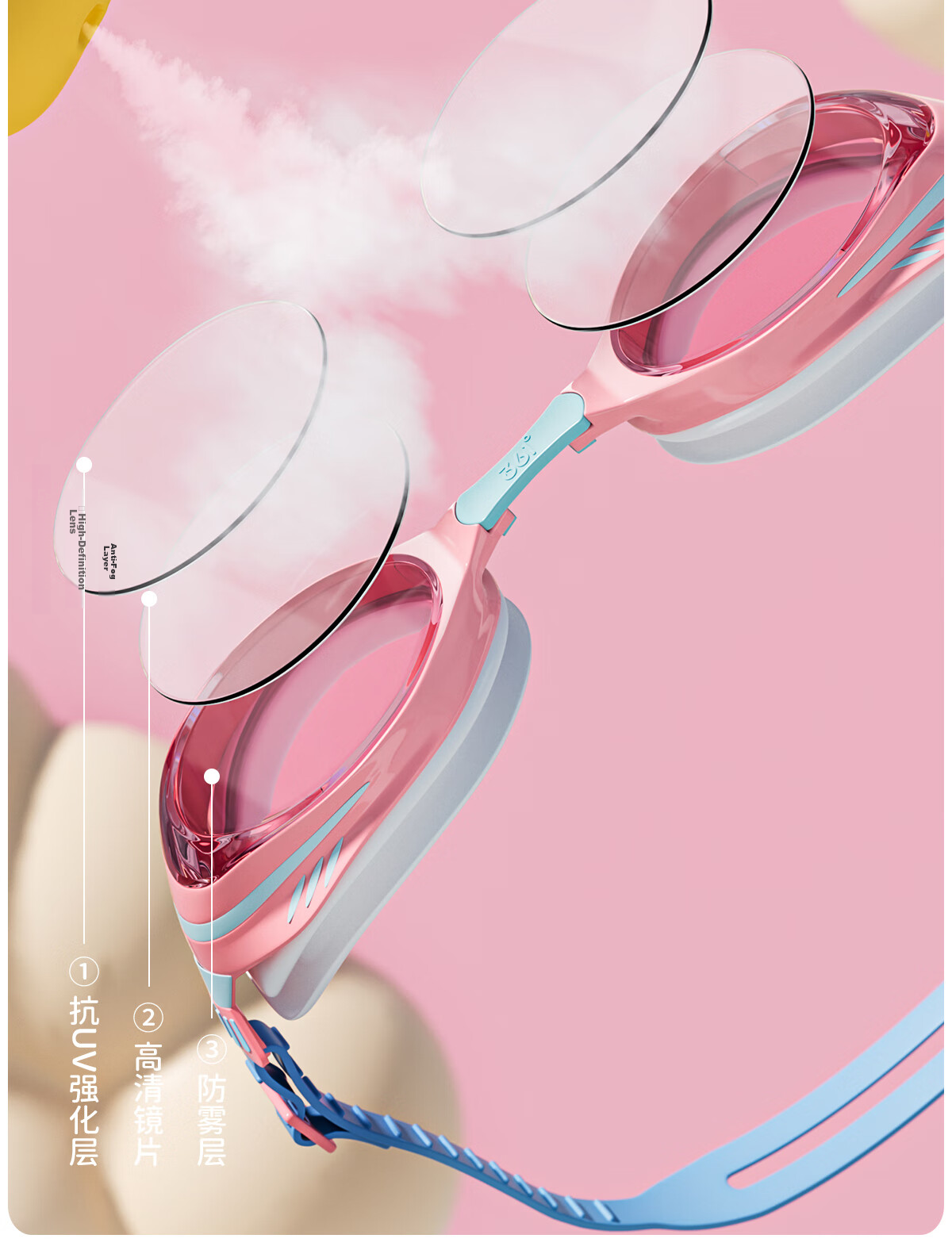 361° Children's Swimming Goggles for Boys And Girls, High-Definition Anti-Fog Waterproof Small Frame Clear Swimming Glasses Diving Equipment for Hot Springs 6