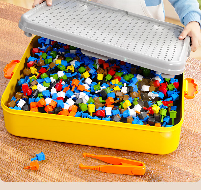 EagleStone 3D Mushroom Stud Bead Puzzle Educational DIY Assembly Toy for Kids Ages 3-6 Birthday Gift 11