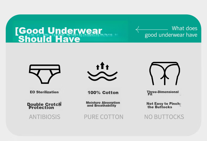 Briars Disposable Men's Boxer Briefs, Pure Cotton [7A Grade Antibacterial], Sterile, Large Size, No-Wash Daily Disposable, 3XL 2