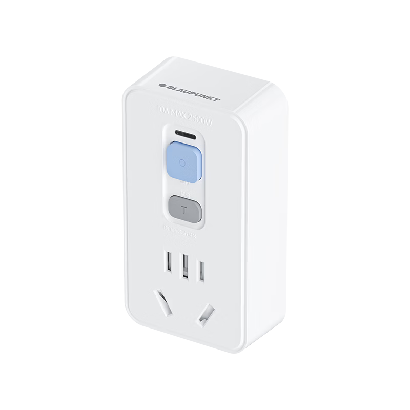BLAUPUNKT Germany Bluepunkt Plug-and-Play 0.1s Sensitive Anti-Leakage Protector Plug 10A Water Heater Bathroom Electric Shock Protection Home Safety