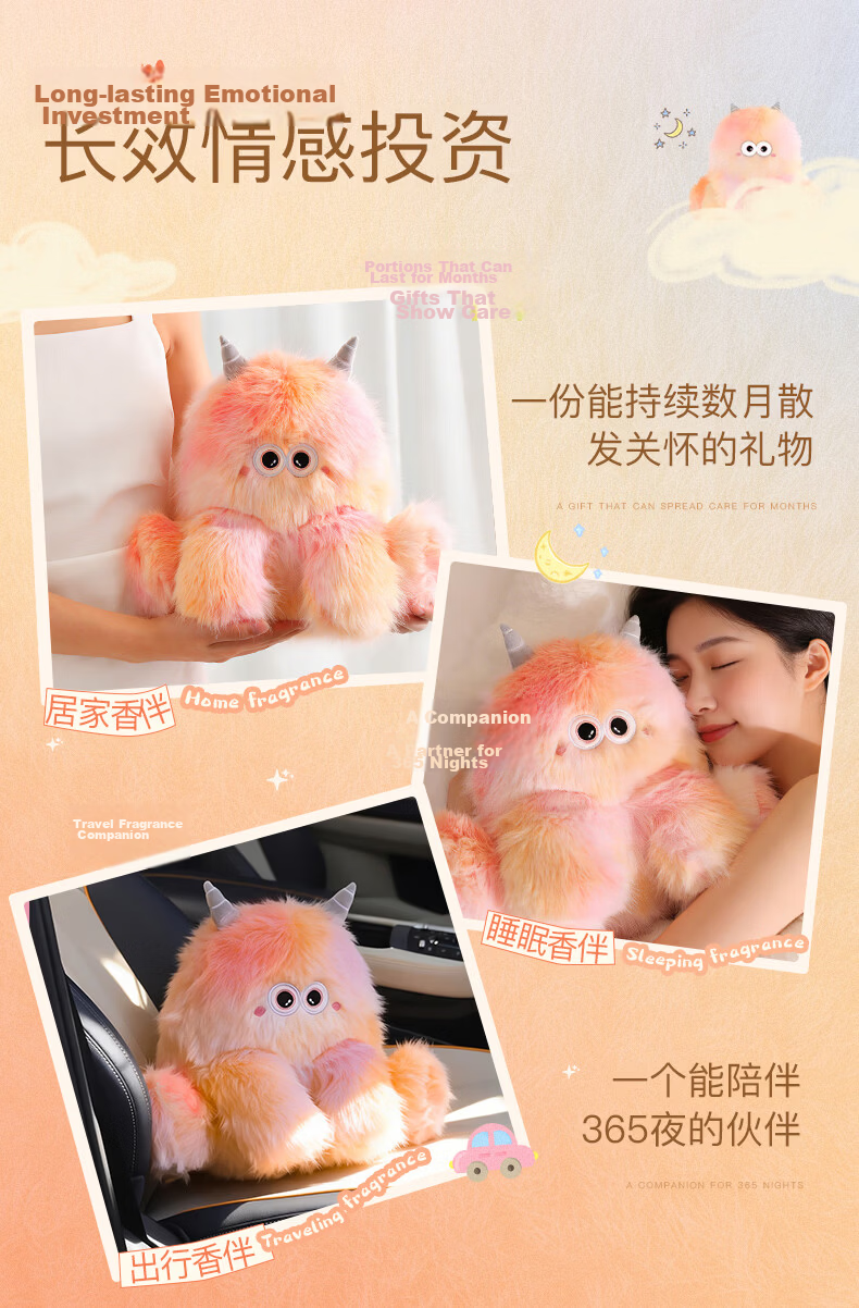 Wenjian Little Elf Plush Stuffed Toy Birthday Gift for Girls Girlfriend and Bestie Practical Aromatherapy Doll for Girls 5