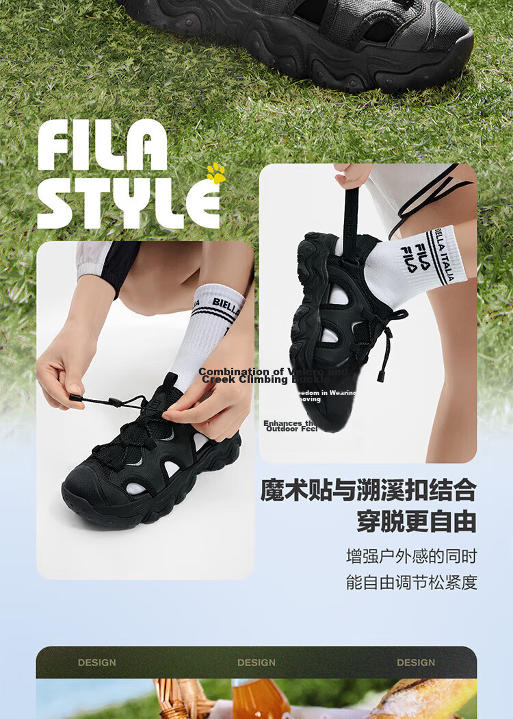 FILA Cat Paw 5 Women's Summer Casual Sandals Beach Mary Jane Shoes 8