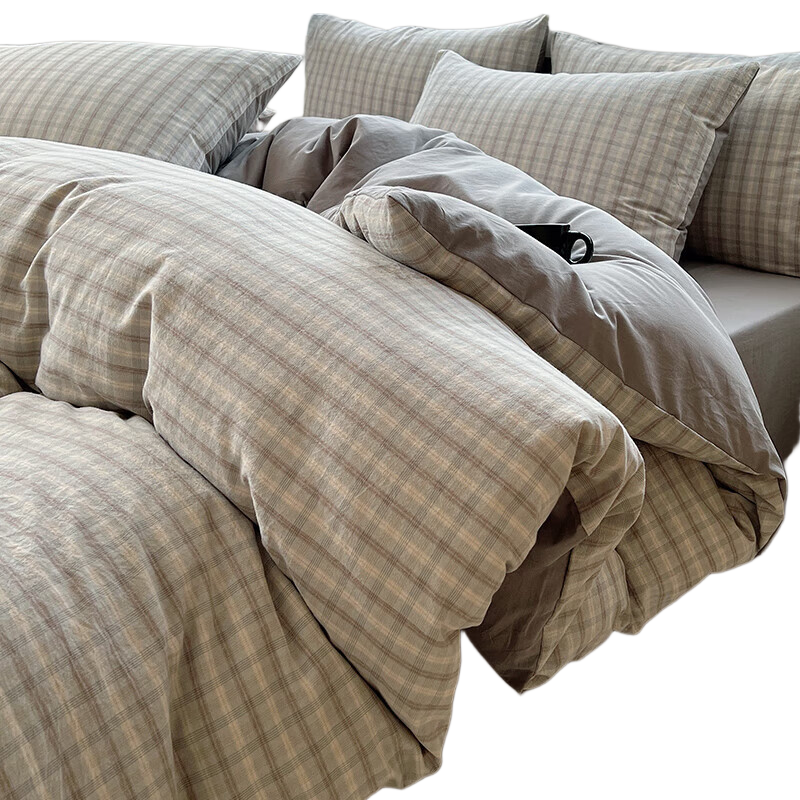 Nanjiren Pure Cotton Three-Piece Bedding Set, Minimalist Style, Single Bed, Student Dormitory Duvet Cover, 1.2 Meters, 150*200cm