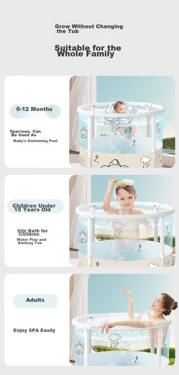 Dr. Ma Baby Swimming Tub Foldable Bath Tub Household Newborn Infant Bathing Tub Toddler Pool 8