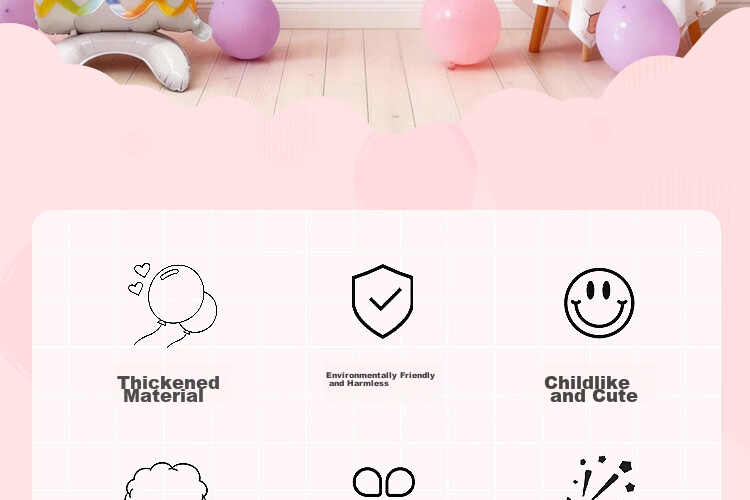 Birthday Party Decoration Banner for Girls Children's First Birthday Happy Party Balloons Backdrop 3