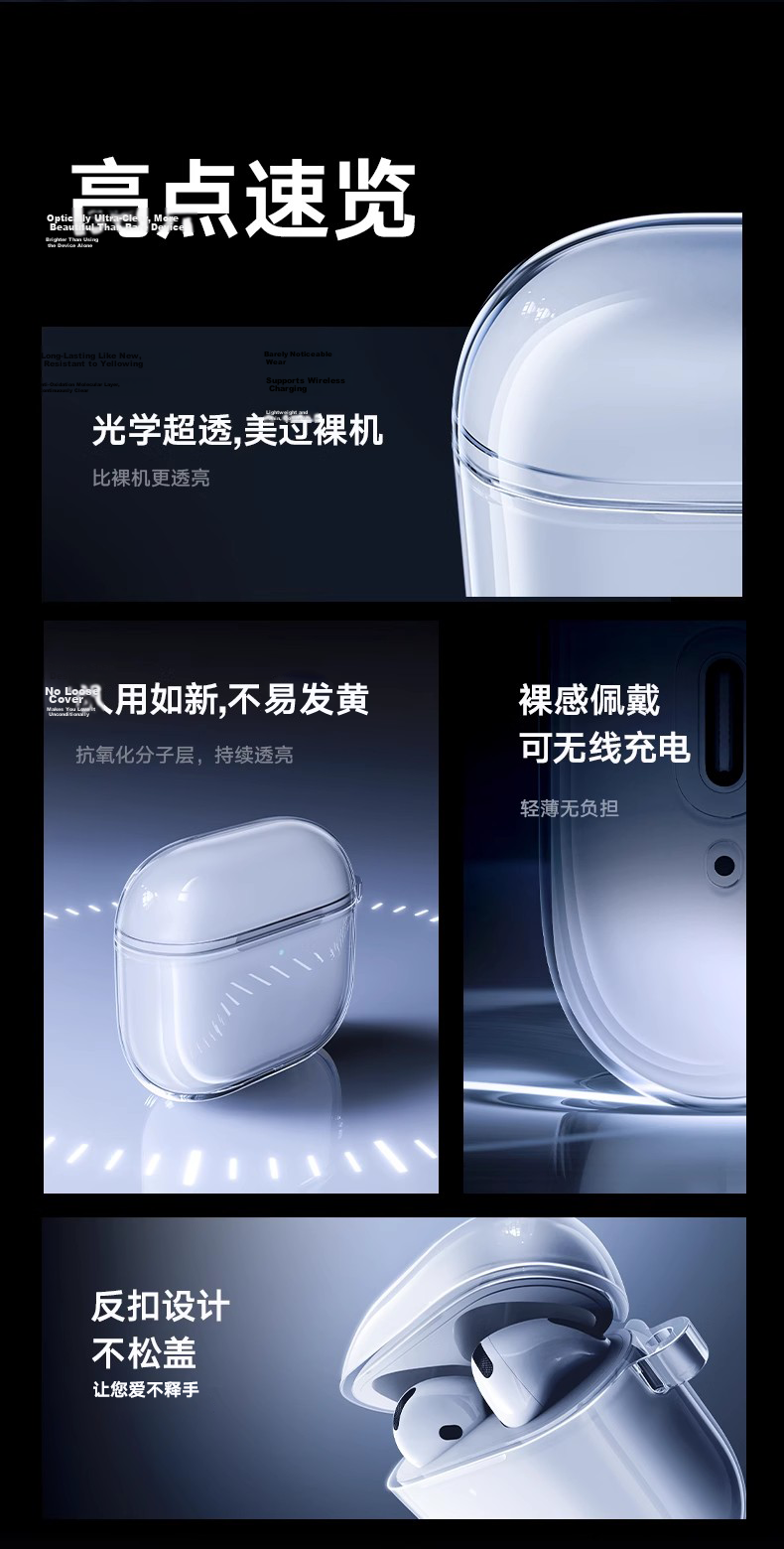 Torras Genuine Ultra-Thin Transparent Silicone Case for Apple AirPods Pro 3rd Gen Bluetooth Earphones Protective Cover Anti-Drop 4