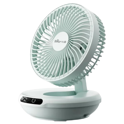 Bear Wall-Mounted Fan, Kitchen Fan, No Drilling Required, Dorm Desk Fan, Small Bedside Oscillating Foldable Fan, Air Conditioner Companion DFS-H08R1