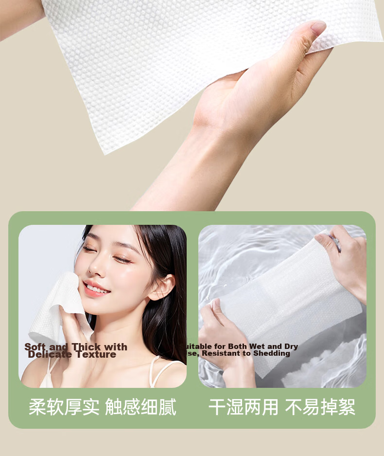 Cotton Deer Pure Cotton Facial Towels Hanging Soft Cotton Towels Extra Large Thick Disposable Cotton Towels 20x20cm 100 Sheets 3 Packs 10